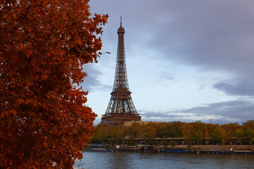 Autumn in Paris, France with a view on the Eiffel Tower