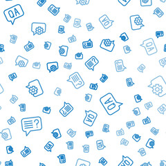 Set line Unknown search, Question and Answer and Telephone 24 hours support on seamless pattern. Vector