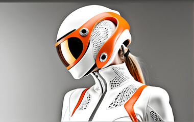 Alien style fashion concept futuristic clothing model concept