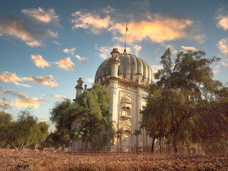 Behold the timeless allure of the Tomb of Bahawalpur. This image encapsulates the fusion of Islamic...