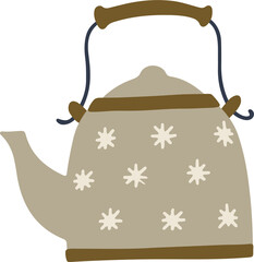 Teapot vector flat illustration.