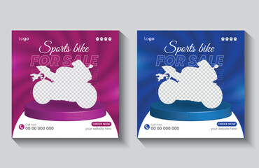 Rental car promotion social media post banner template, car social media post design, business promotion advertising marketing design, square ad web banner template, 2 color set bundle, sale post