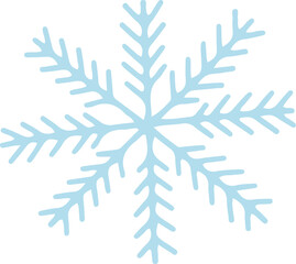 Snowflake vector flat illustration.