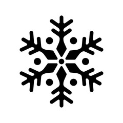 Snowflake icon. Black silhouette. Front view. Vector simple flat graphic illustration. Isolated object on a white background. Isolate.