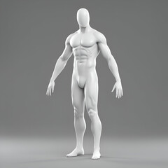 3D Render of a Man with Muscles Male Bodybuilder