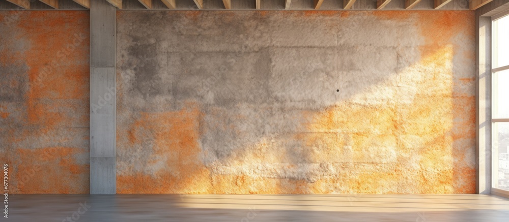 Poster 3d illustration of thermal insulation for walls inside copy space image place for adding text or des