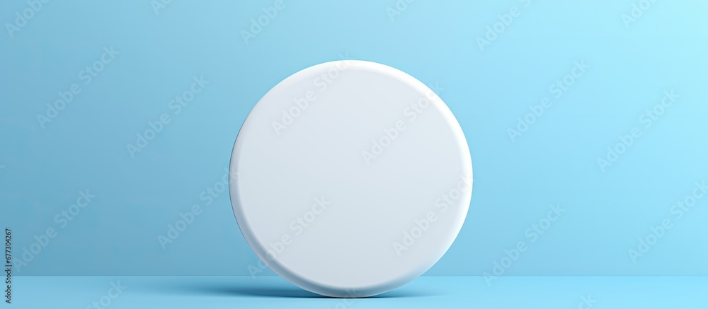 Poster blue background white empty space 3d rendering of isolated badge mockup copy space image place for a