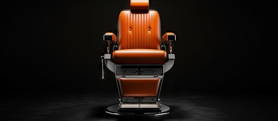 3D rendering of a solitary barber chair Copy space image Place for adding text or design - obrazy, fototapety, plakaty