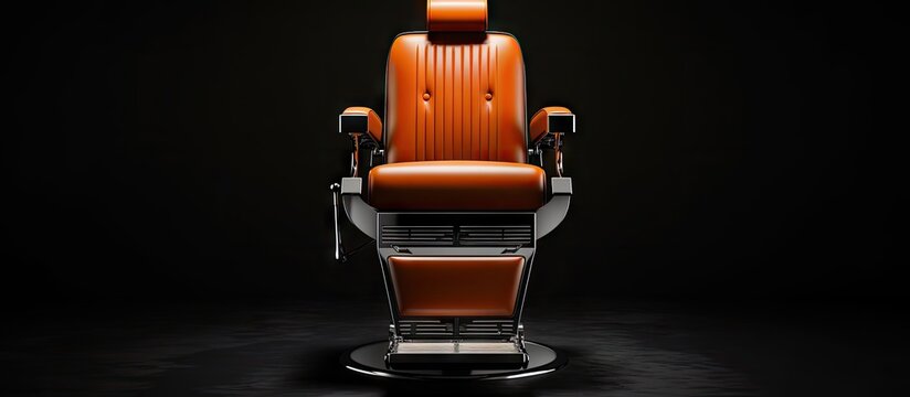 3D rendering of a solitary barber chair Copy space image Place for adding text or design