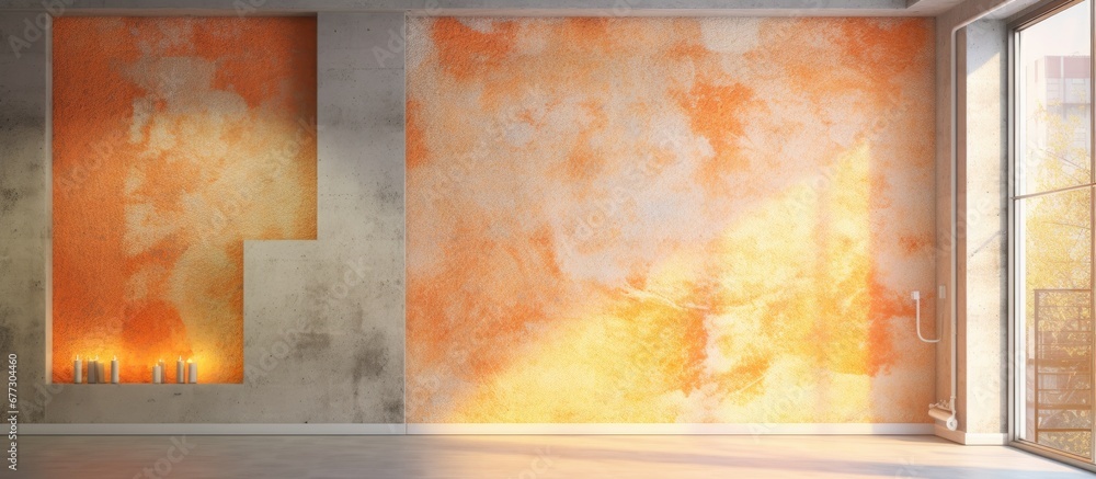 Poster 3d illustration of thermal insulation for walls inside copy space image place for adding text or des