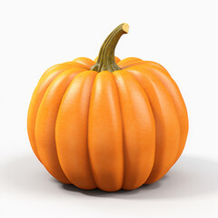 Obraz premium The pumpkin fruit is bright and beautiful, orange, isolated on a white background;