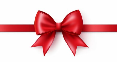 red bow isolated on white