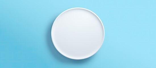 Blue background white empty space 3D rendering of isolated badge mockup Copy space image Place for adding text or design