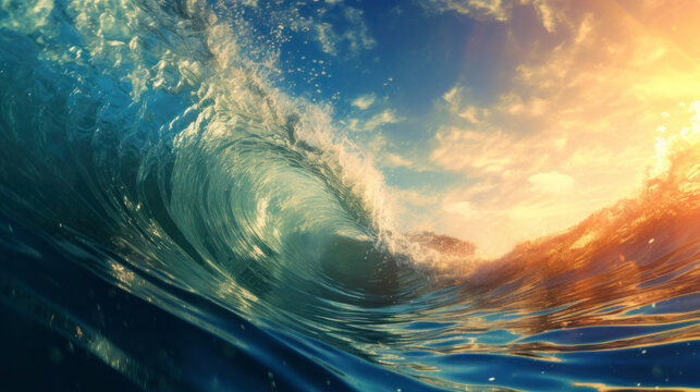 ocean big wave background, sea wave, surfing, sea view