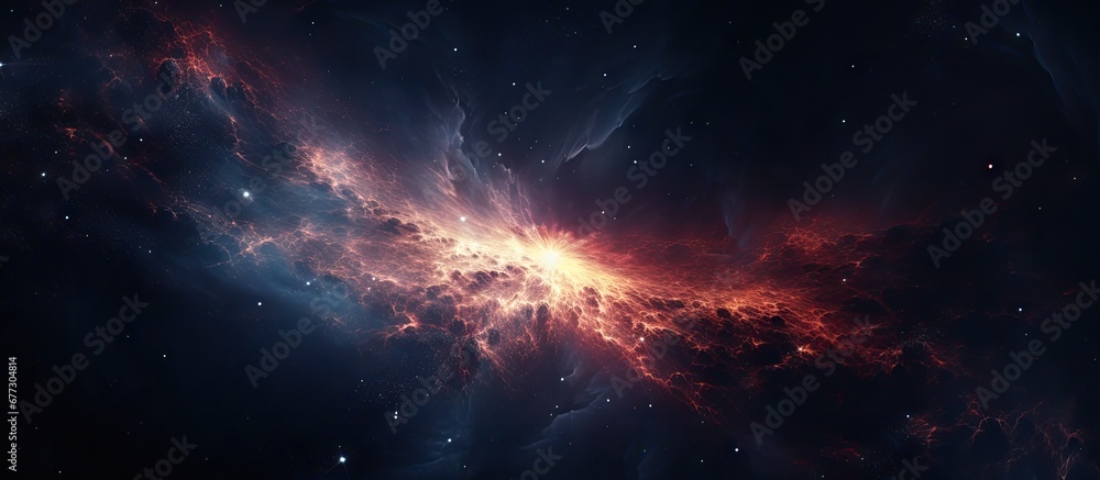 Aufkleber 3d illustration of protoplanetary nebula and distant stars copy space image place for adding text or