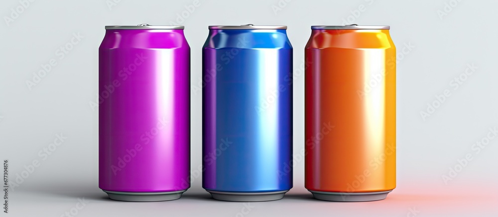 Poster 3d icon for cans of soft drinks packaging copy space image place for adding text or design