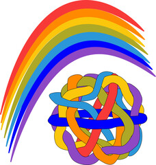rainbow in the shape of curves	