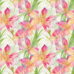 Fototapeta premium seamless watercolor floral abstract colorful wallpaper