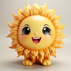 A yellow sun with a big smile on it's face.