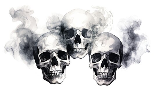 Skulls poster, print, wall art design. Ai Generative