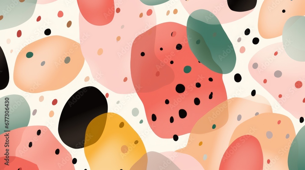Poster a pattern of circles and dots on a white background. abstract pattern with dots and organic shapes.