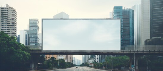 Obraz premium Billboard in city center Copy space image Place for adding text or design