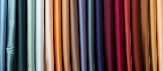 Assorted upholstery fabric samples Different materials for furniture upholstery Copy space image Place for adding text or design
