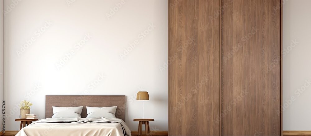 Poster built in bedroom closet copy space image place for adding text or design
