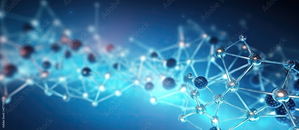Poster background of molecular structures in scientific technical and medical concepts such as chemical eng