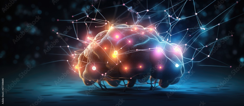 Poster ai is linked to the brain s network copy space image place for adding text or design