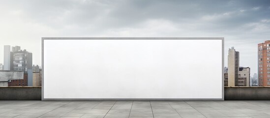 Obraz premium Blank billboard on construction site next to unfinished building Copy space image Place for adding text or design