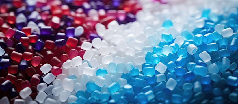 Close up texture of polypropylene granules Copy space image Place for adding text or design