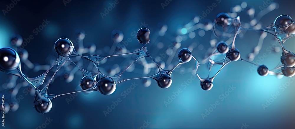 Poster background of molecular structures in scientific technical and medical concepts such as chemical eng