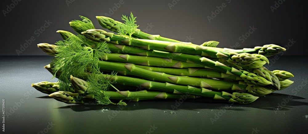 Poster bundled asparagus copy space image place for adding text or design
