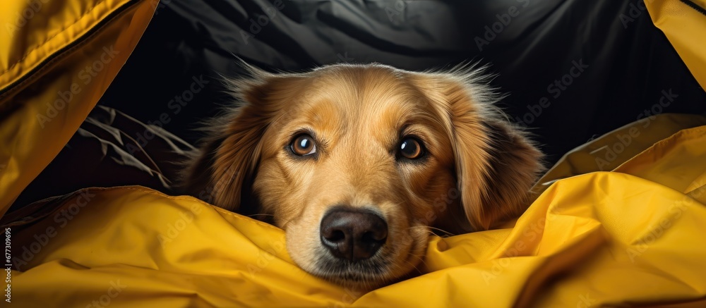 Aufkleber canine of a sunny hue inside shelter copy space image place for adding text or design