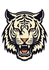 orange and white tiger vector, print ready tiger illustration, color printing, for cricut, cutting file
