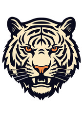 orange and white tiger vector, print ready tiger illustration, color printing, for cricut, cutting file