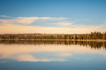 Jackson Lake Under a Blue Sky in Grand Teton National Park