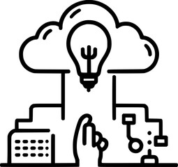 Cloud computing technology line icon. linear style sign for mobile sign, symbol, vector, art