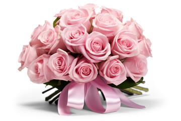 wedding bunch bouquet of beautiful rose flowers, isolated on transparent background, png file