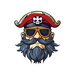 Head pirate mascot logo vector