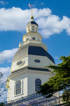 The Maryland State House in Annapolis MD. Built in 1779 in this historic East Coast American City