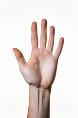 Hand with white background and white background with white background.
