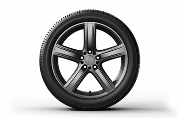 Tire on white background with shadow of the tire. - obrazy, fototapety, plakaty