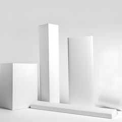 White blank podium for product display. 3d rendering mock up.