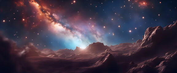 3d illustration of space background with stars and nebulae.