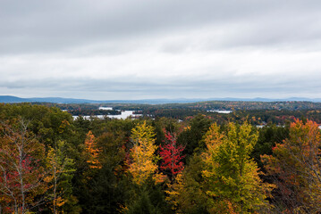 The lake region in New Hampshire at fall