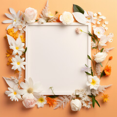 frame with colorful flowers
