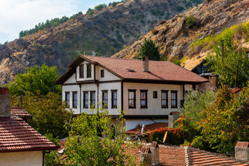 Fototapeta na wymiar Beypazari District of Ankara, Turkey. Traditional Houses in Beypazari Town.