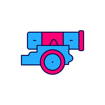 recommend clip art: Filled outline Cannon icon isolated on white background. Vector